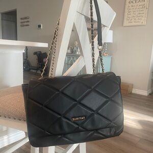 Ellen Tracy Quilted Black Shoulder crossbody